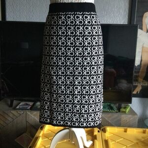 Calvin Klein Monogram Black and White Pencil Skirt XL